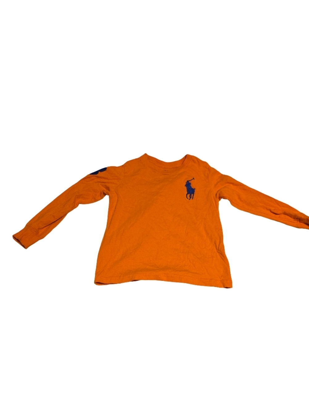 Polo by Ralph Lauren Bright Orange Long-Sleeve Kids Tee with Navy Logo